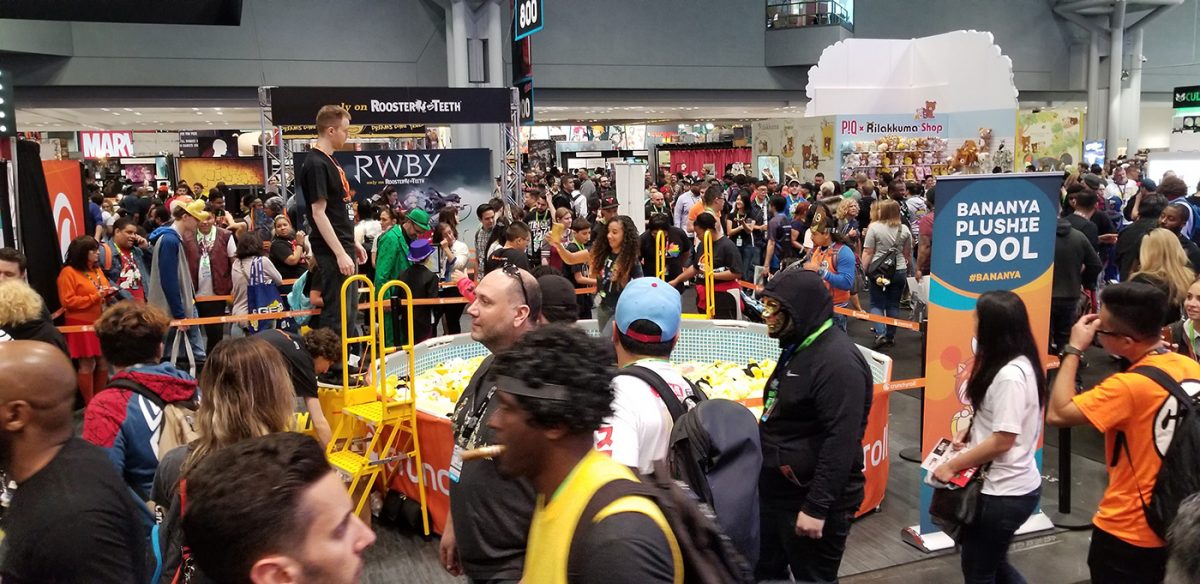 A swimming pool of plushies at Comic Con