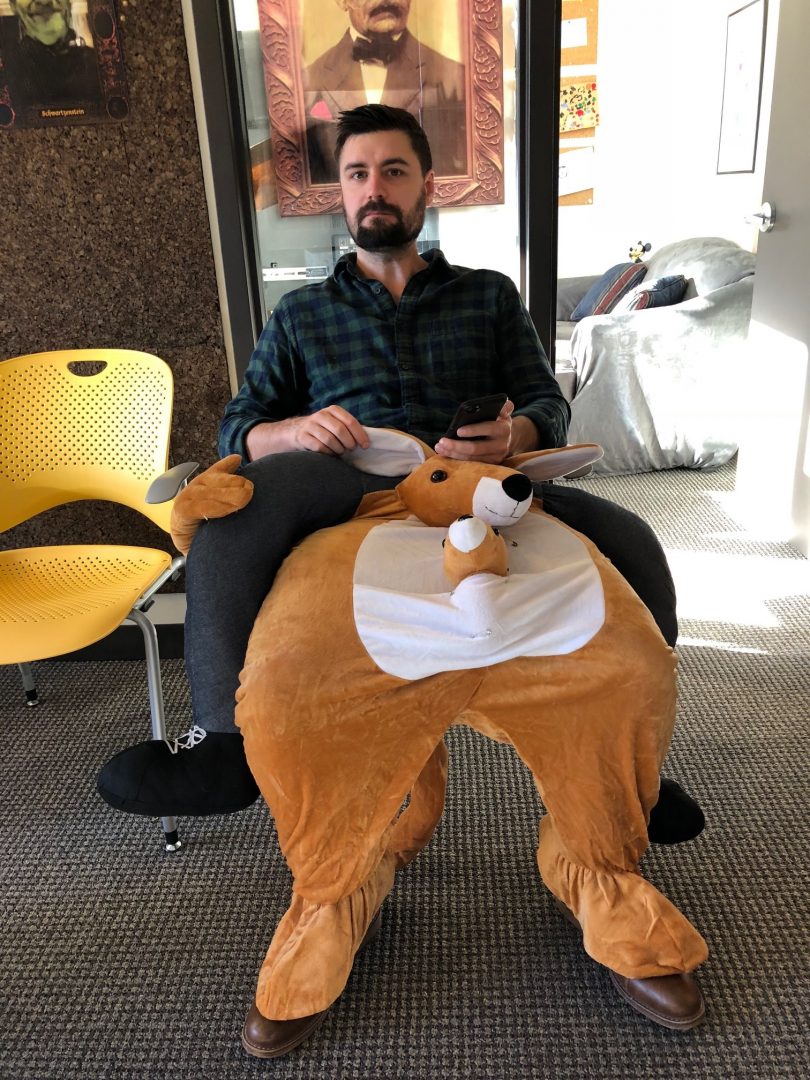 Stephen in a kangaroo costume